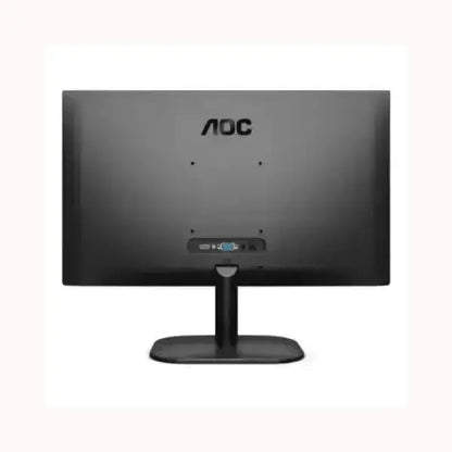 Retro del AOC Monitor nero con stand regolabile e porte di connessione visibili