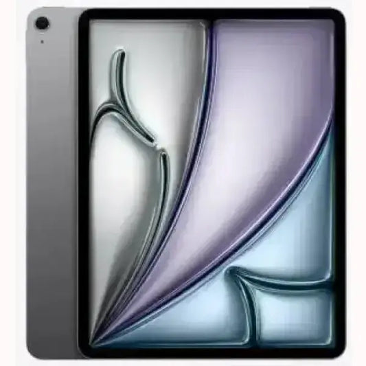 Apple iPad Air grigio vista frontale e retro con schermo grande e fotocamera posteriore singola design sottile