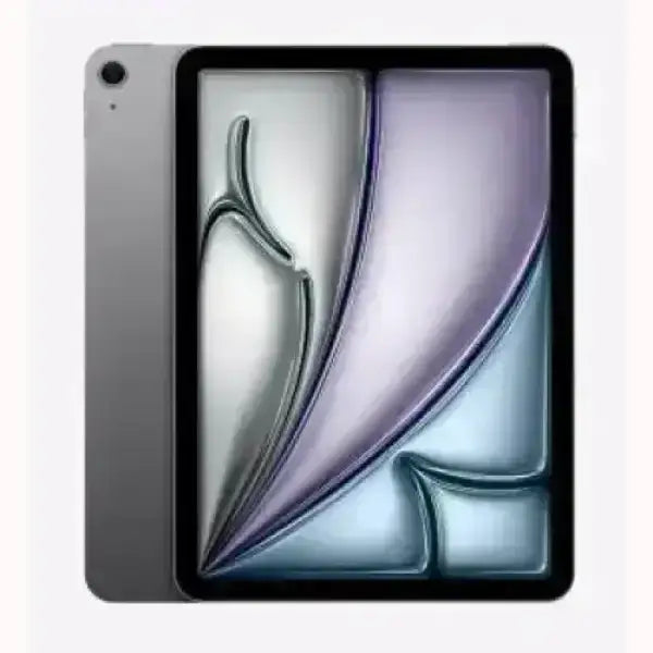 Apple iPad Air grigio vista frontale e retro con schermo LCD bordi sottili e fotocamera
