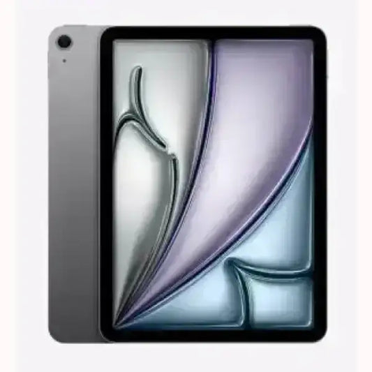 Apple iPad Air grigio vista frontale e retro con schermo LCD bordi sottili e fotocamera