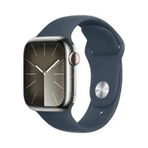 Apple Watch Serie9 Cell 41mm Steel Silver Sport Band Storm Blue M/L MRJ33QL/A - Smartwatch - TecnoRoyal