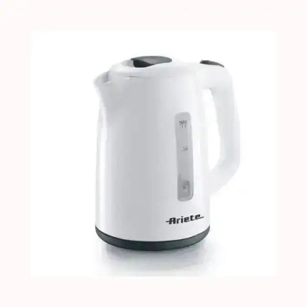 Bollitore elettrico bianco Ariete con manico ergonomico e livello dell'acqua visibile