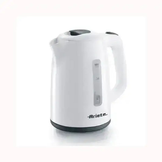 Bollitore elettrico bianco Ariete con manico ergonomico e livello dell'acqua visibile