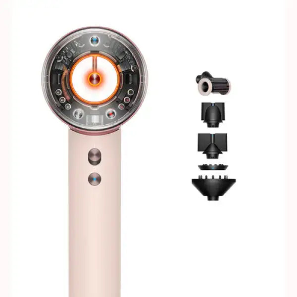 Asciugacapelli Dyson con design innovativo e accessori intercambiabili per styling professionale