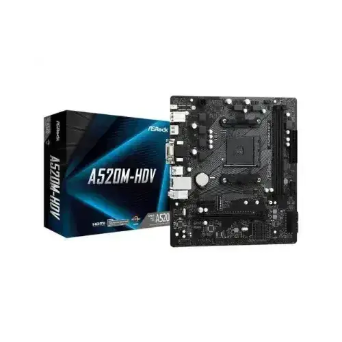 ASROCK MB AM4 A520M-HDV 2xDDR4 4xSATA RAID M.2 USB 3.2 VGA/DVI/HDMI Schede madri