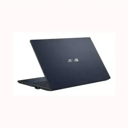 Notebook ASUS nero con design sottile vista posteriore aperto a metà