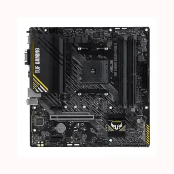 Scheda madre ASUS TUF Gaming nera con slot RAM e supporto per processori AMD