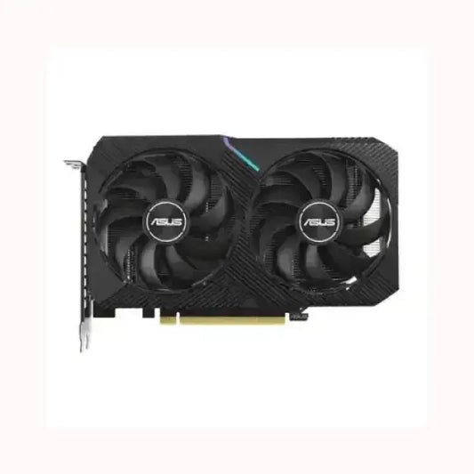 Scheda video ASUS con doppia ventola di raffreddamento e design nero compatto per PC gaming