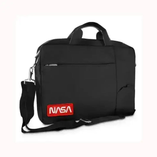 Sac noir ATLANTIS avec bandoulière réglable et logo NASA pour ordinateur portable et usage quotidien