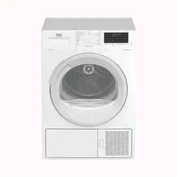 Asciugatrice BEKO bianca con sportello trasparente e display digitale moderno