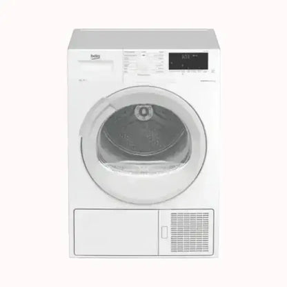 Asciugatrice BEKO bianca con sportello trasparente e display digitale moderno