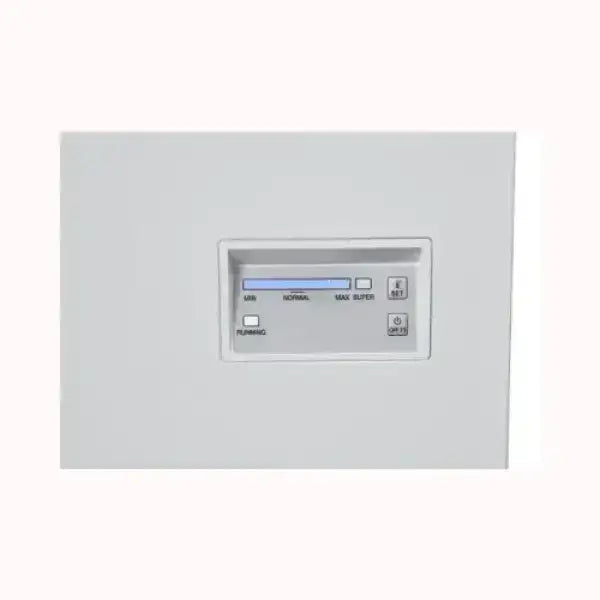 Pannello di controllo digitale del congelatore a pozzetto Beko con impostazioni di temperatura e modalità
