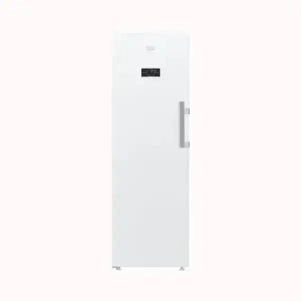 Beko congelatore verticale bianco con pannello di controllo digitale e maniglia metallica