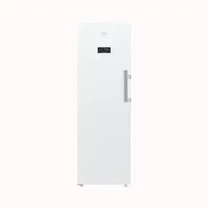 Beko congelatore verticale bianco con pannello di controllo digitale e maniglia metallica
