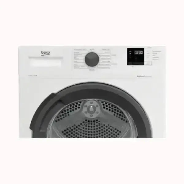 Asciugatrice Beko bianca con display digitale e oblò ampio per asciugatura efficiente