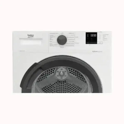 Asciugatrice Beko bianca con display digitale e oblò ampio per asciugatura efficiente