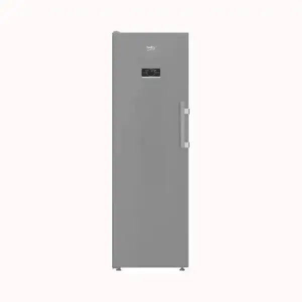 Congelatore verticale BEKO grigio con display digitale e maniglia laterale ergonomica