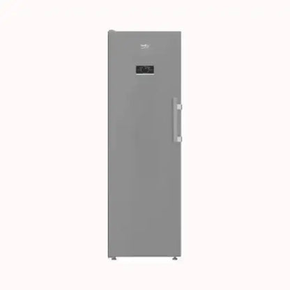 Congelatore verticale BEKO grigio con display digitale e maniglia laterale ergonomica