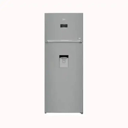 Frigorifero BEKO con congelatore superiore e dispenser acqua integrato in acciaio inox
