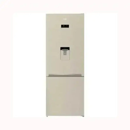 Frigorifero Beko beige con dispenser acqua integrato e display digitale frontale