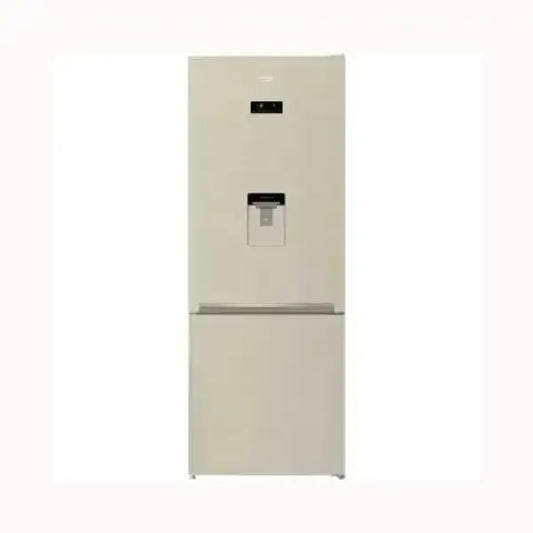 Frigorifero Beko beige con dispenser acqua integrato e display digitale frontale