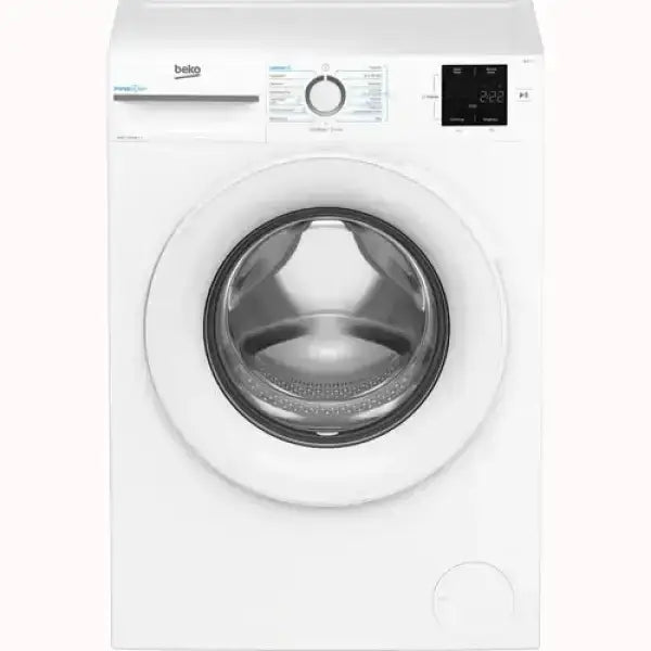 Lavatrice Beko bianca a carica frontale con display digitale e selettore di programmi