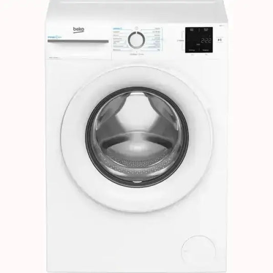 Lavatrice Beko bianca a carica frontale con display digitale e selettore di programmi