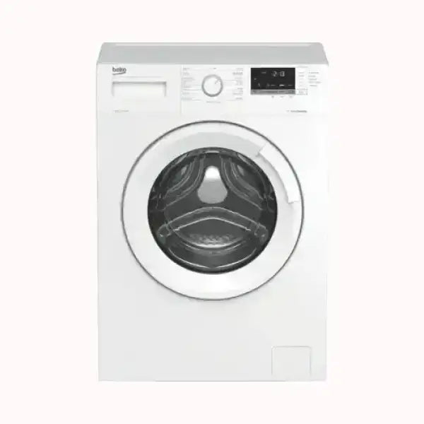 Lavatrice BEKO a carica frontale bianca con pannello digitale e manopola di selezione programmi