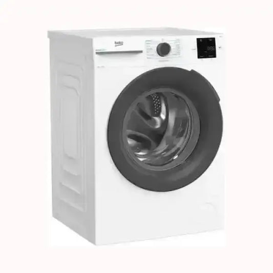LAVATRICE Beko frontale bianca con oblò nero e pannello di controllo digitale