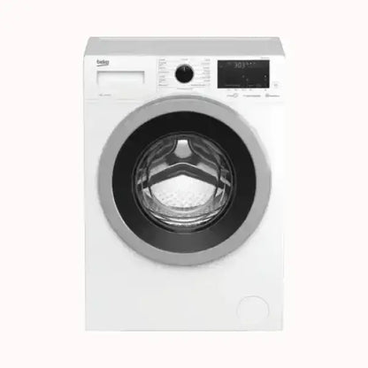 Beko lavatrice a carica frontale bianca con oblò trasparente e pannello di controllo digitale