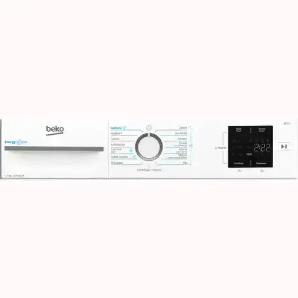 Pannello di controllo lavatrice Beko con selettore programmi e display digitale