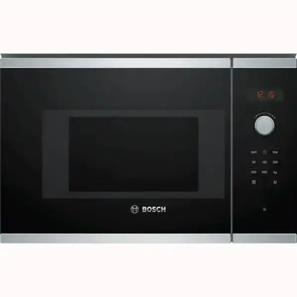 Forno microonde Bosch in acciaio inox con display digitale e manopola di controllo