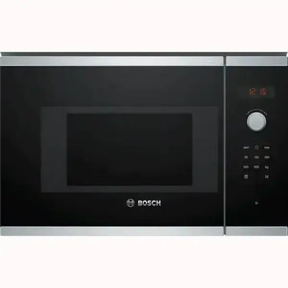 Forno microonde Bosch in acciaio inox con display digitale e manopola di controllo
