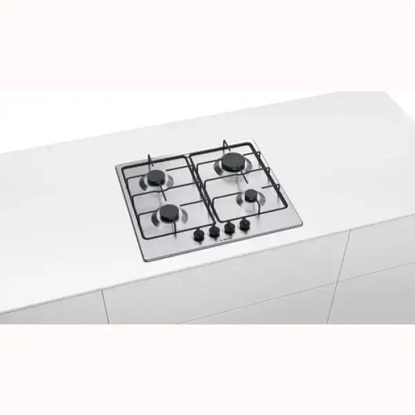 Piano cottura Bosch BOSCH PGP6B5B86 in acciaio inox con 4 fuochi e manopole frontali