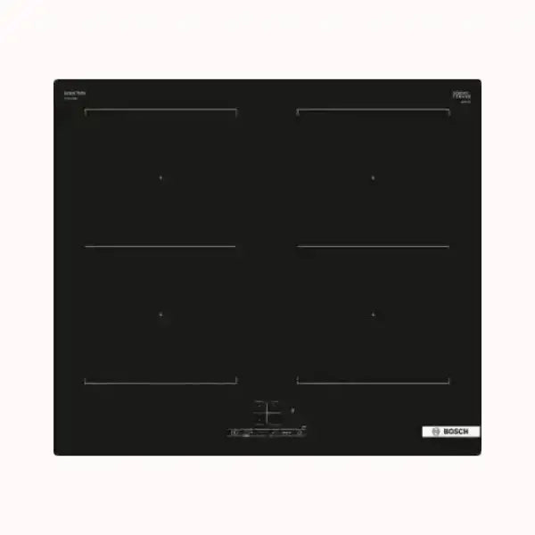 Piano cottura BOSCH in vetroceramica nero con quattro zone di cottura e comandi touch