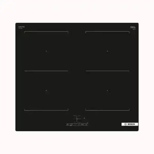 Piano cottura BOSCH in vetroceramica nero con quattro zone di cottura e comandi touch