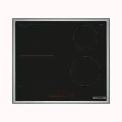 Piano cottura BOSCH in vetroceramica nero con cornice in acciaio inox e comandi touch