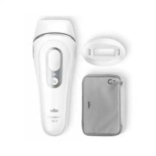 Braun Epilatore Elettrico bianco con custodia e accessorio per rimuovere peli con precisione