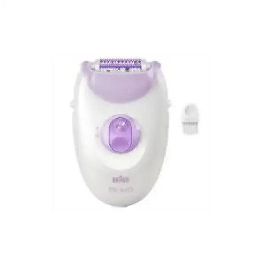 Depilatore elettrico Braun bianco e viola con spazzola di pulizia per la cura personale