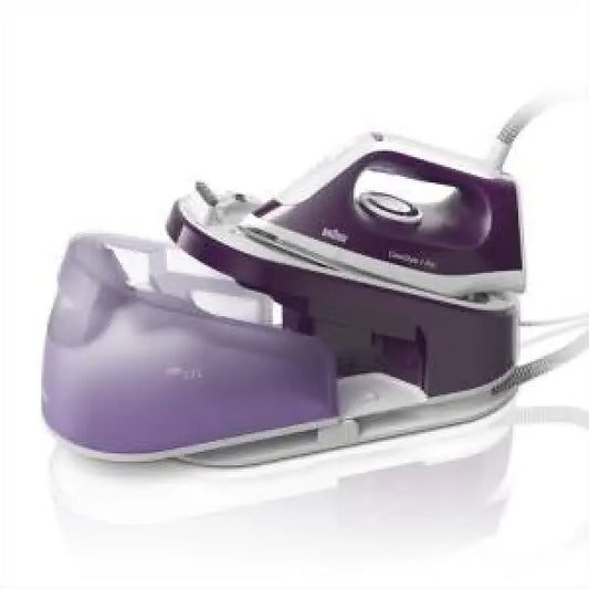 Braun ferro da stiro a vapore con base ricaricabile e design compatto lilla e bianco