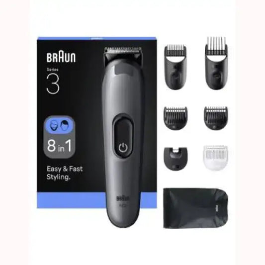 Rasoio Braun Series 3 8 in 1 con accessori per taglio barba e baffi piccoli elettrodomestici
