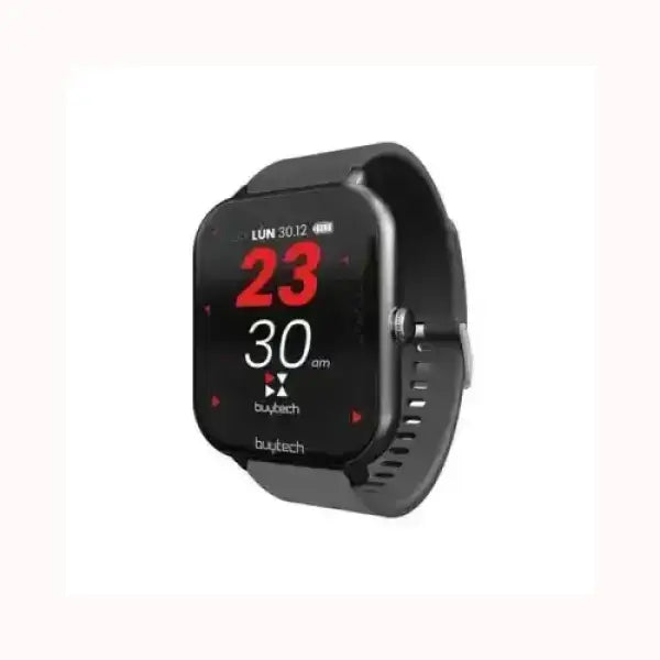 Smartwatch BUYTECH nero con display digitale quadrato e cinturino regolabile
