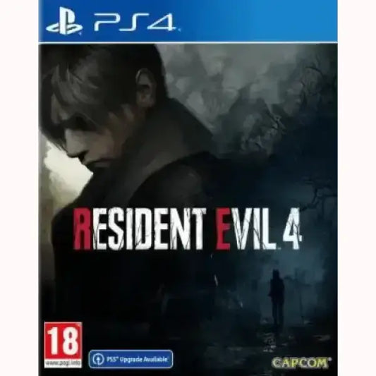 Copertina gioco PS4 Resident Evil 4 di Capcom con protagonista e atmosfera oscura