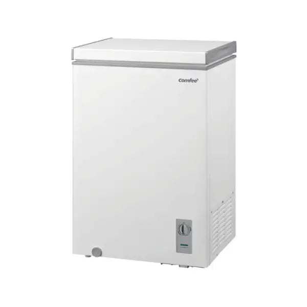 Congelatore Comfee bianco con sportello ad apertura superiore e controllo temperatura regolabile