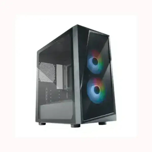 Case per PC nero con pannello laterale in vetro temperato e ventole con illuminazione RGB COOLER MASTER