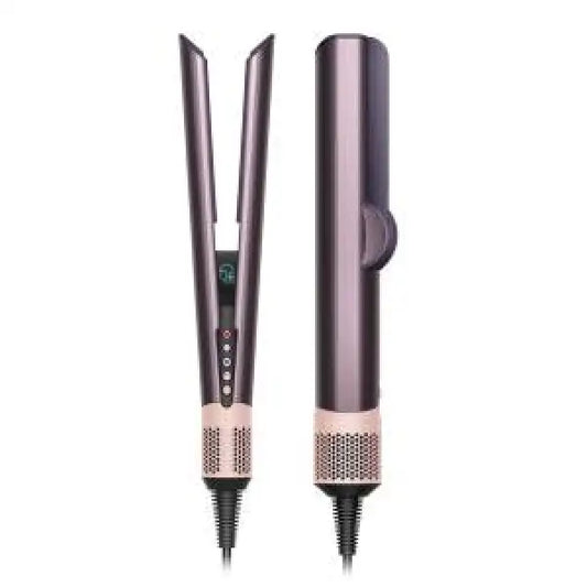 Piastra per capelli Dyson Airstrait elegante in colore viola con display digitale e design moderno