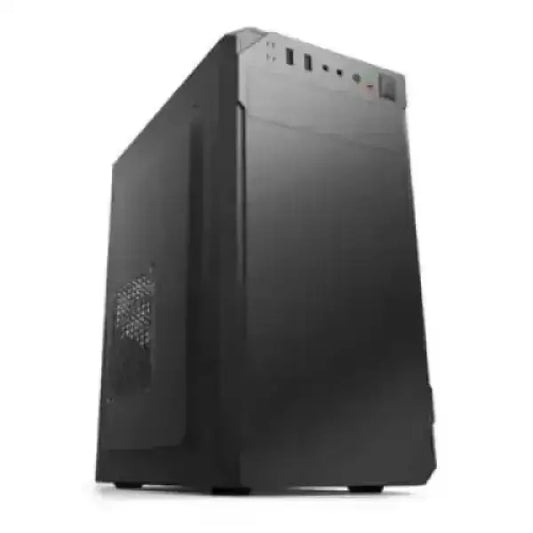 Case PC nero con pannello laterale ventilato modello ENCORE per computer desktop