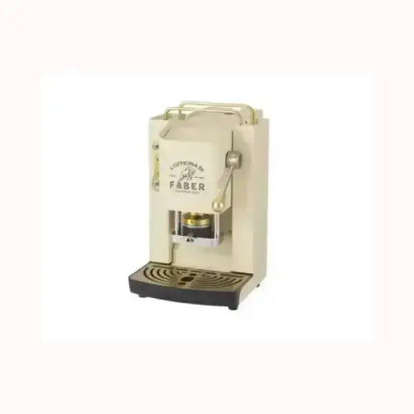 Macchina da caffè FABER vintage in colore crema con leva manuale e vassoio raccogligocce