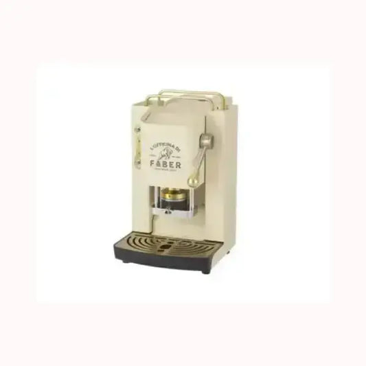 Macchina da caffè FABER vintage in colore crema con leva manuale e vassoio raccogligocce