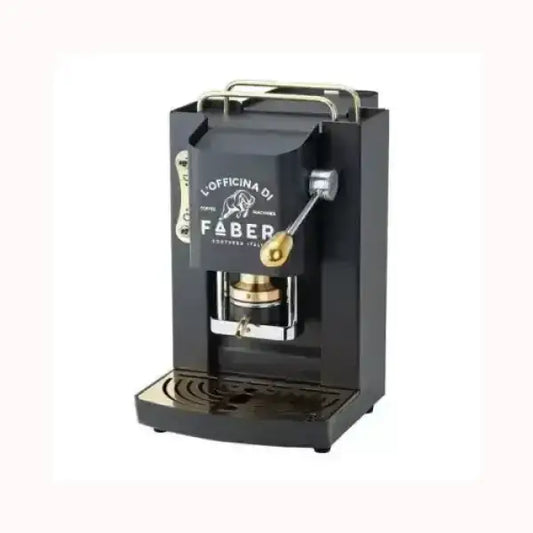 Macchina da caffè nera FABER con leva manuale e design compatto per uso domestico